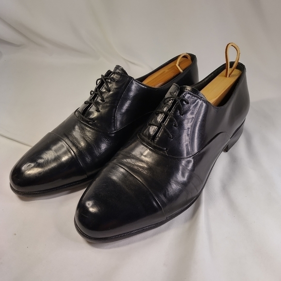 𝅺mario Bruni Black Lace Up Dress Shoes Men's Size 9 - Picture 2 of 9